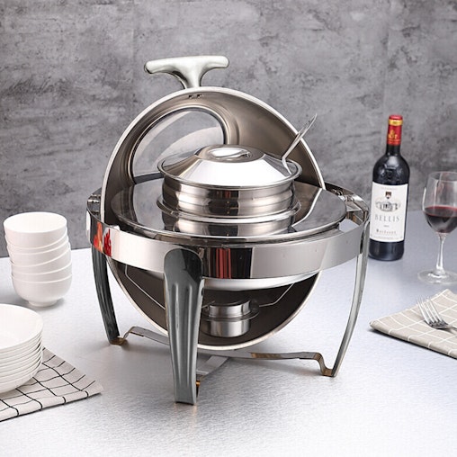 SOGA 4X 6.5L Stainless Steel Round Soup Tureen Bowl Station Roll Top Buffet Chafing Dish Catering Chafer Food Warmer Server SOGA 4X 6.5L Stainless Steel Round Soup Tureen Bowl Station Roll Top Buffet Chafing Dish Catering Chafer Food Warmer Server