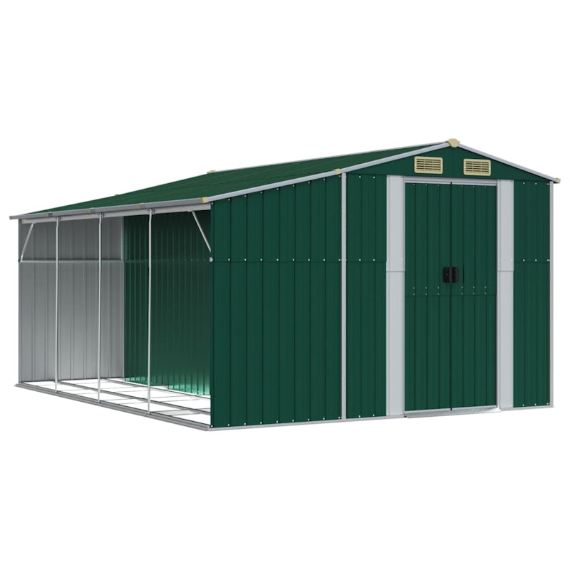 NNEVL Garden Shed Green 277x365.5x179 cm Galvanised Steel image number null
