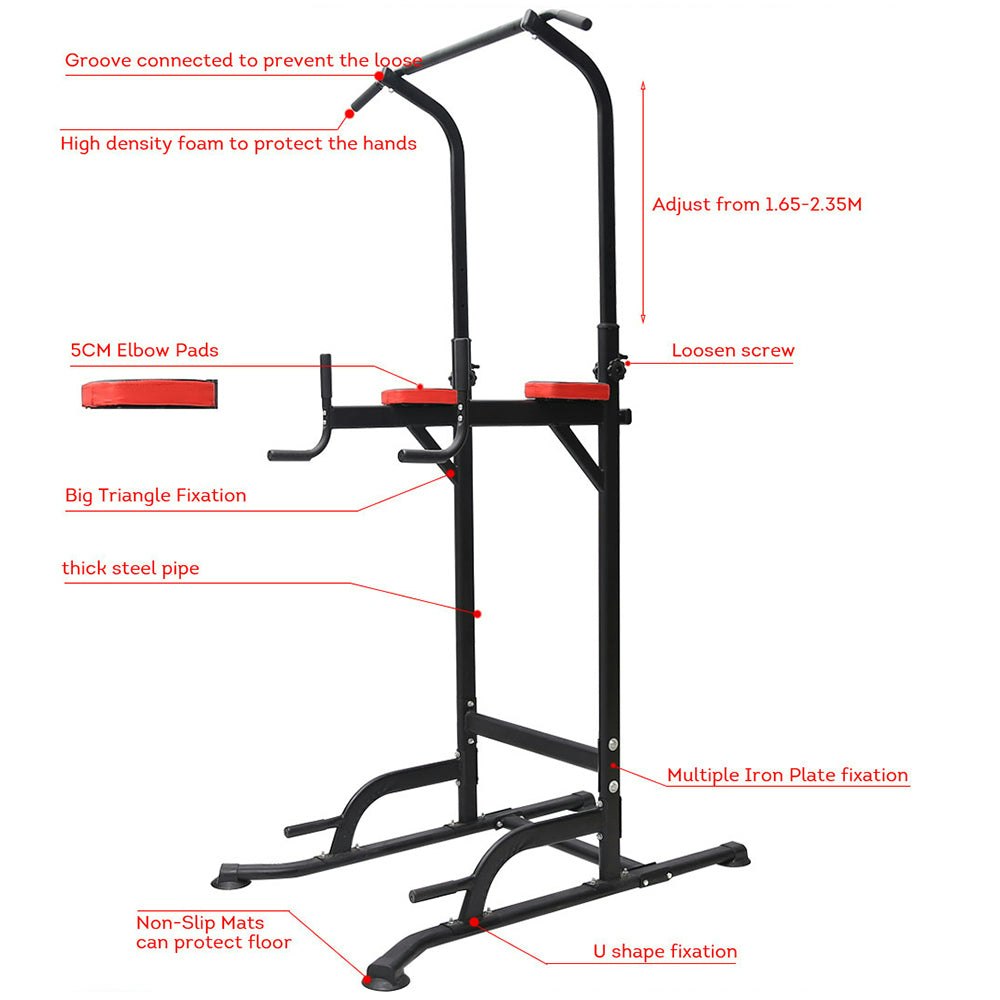 T055 Pull Up Chin Up Knee Raise Workout Station Men Women Exerise Home GYM Fitness
