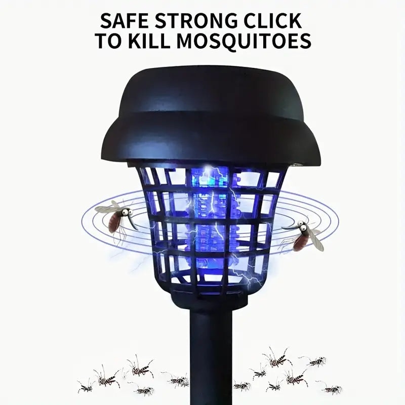 NNETM 2pcs Solar Mosquito Killer Lamp Set - Outdoor Waterproof Fly Trap & Insect Repellent image number null
