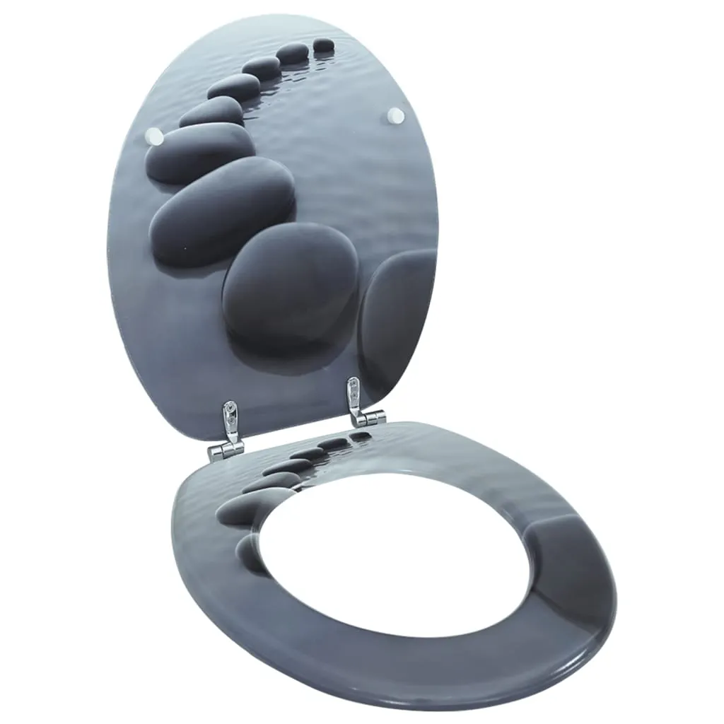 WC Toilet Seat MDF Lid Stones 140804 WC Toilet Seat MDF Lid Stones 140804