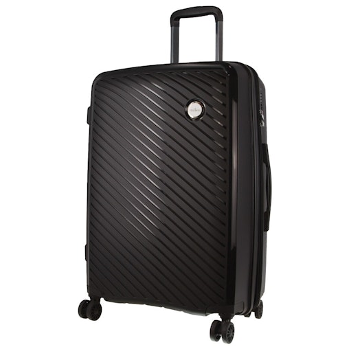 Pierre Cardin Inspired Milleni Checked Luggage Bag Travel Carry On Suitcase 65cm (82.5L) - Black image number null