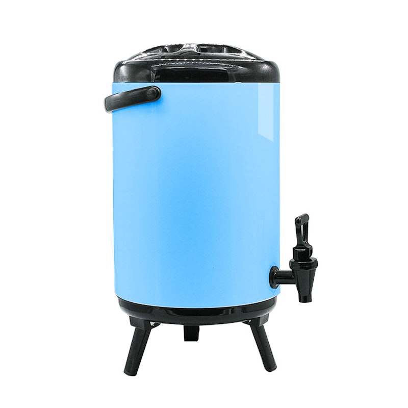 SOGA 2X 16L Stainless Steel Insulated Milk Tea Barrel Hot and Cold Beverage Dispenser Container with Faucet Blue image number null