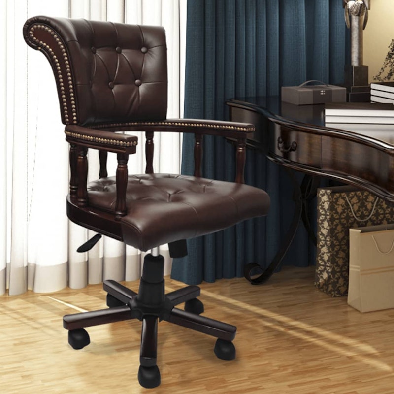 NNEVL Swivel Office Chair Brown image number null