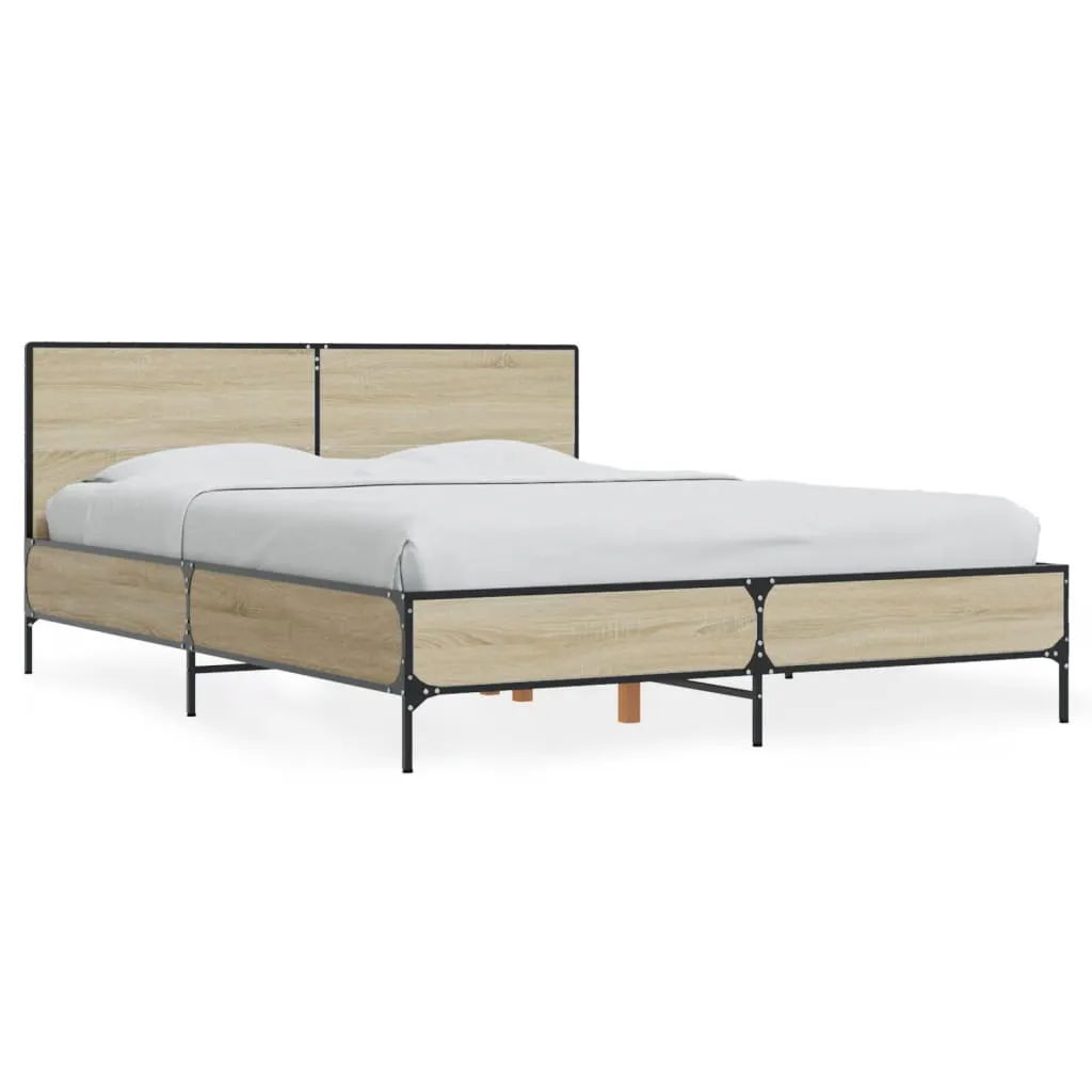 Bed Frame without Mattress Sonoma Oak 135x190 cm 3280028 Bed Frame without Mattress Sonoma Oak 135x190 cm 3280028