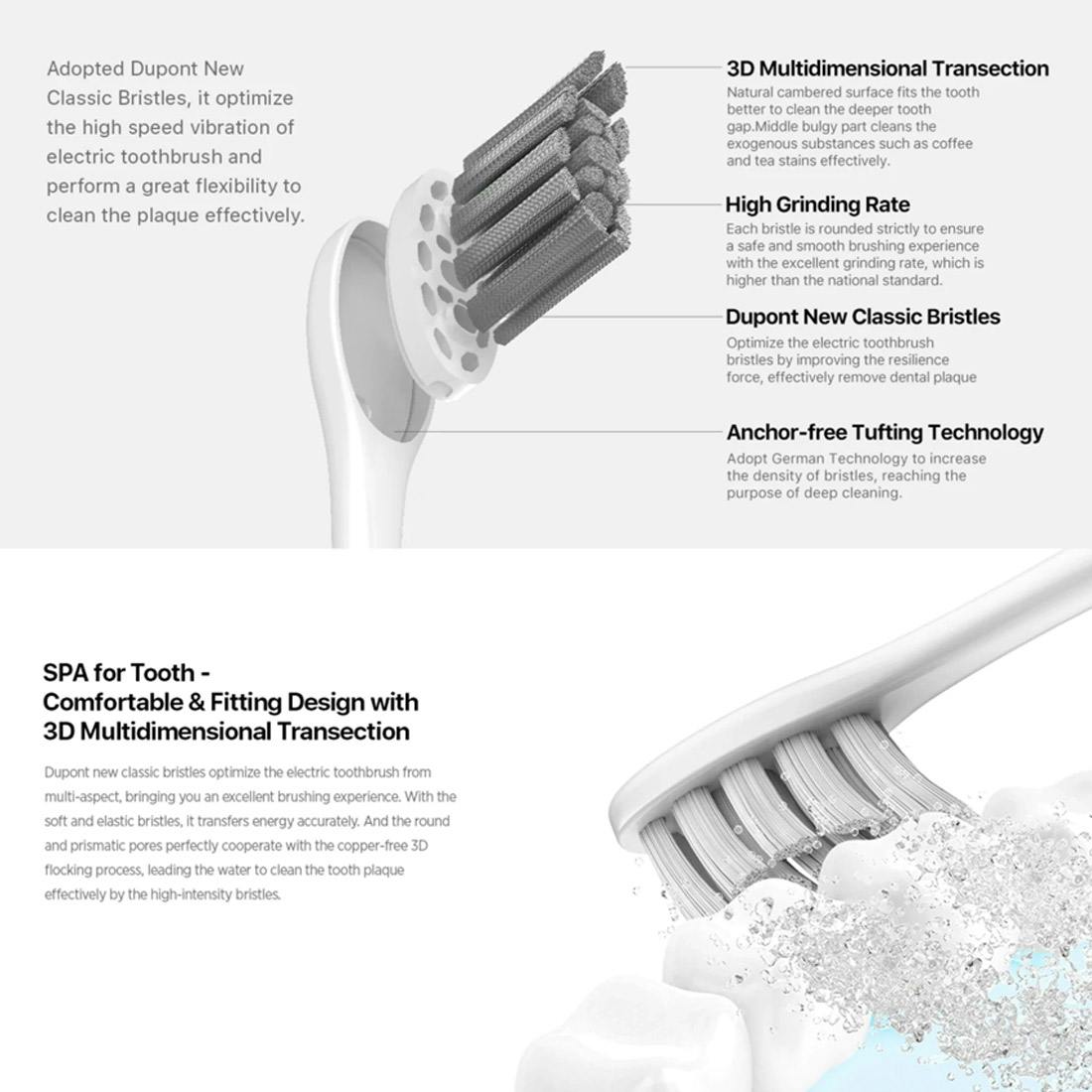 Oclean Standard Clean Brush Head 2 Pack - White