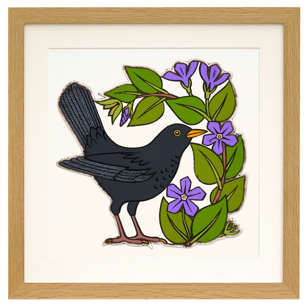 Amelia Bowman Blackbird And Periwinkle Print
