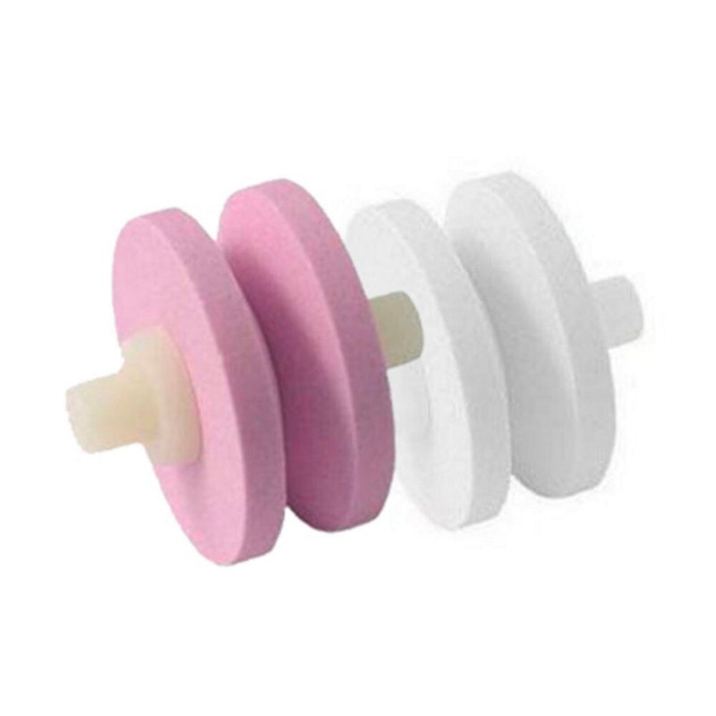 Global 2 Stage Water Sharpener Replacement Wheel Pink and White Set of 2 image number null
