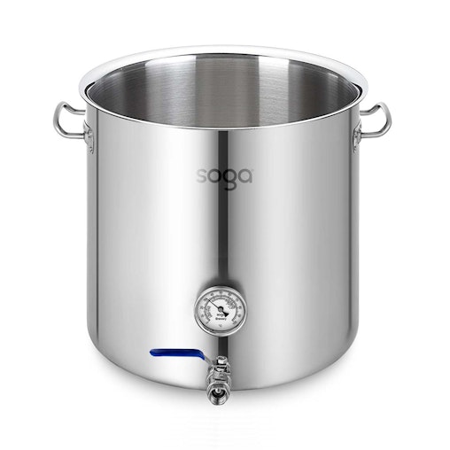 SOGA Stainless Steel No Lid Brewery Pot 98L With Beer Valve 50*50cm SOGA Stainless Steel No Lid Brewery Pot 98L With Beer Valve 50*50cm
