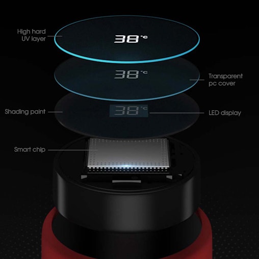 SOGA 2X 500ML Stainless Steel Smart LCD Thermometer Display Bottle Vacuum Flask Thermos Red SOGA 2X 500ML Stainless Steel Smart LCD Thermometer Display Bottle Vacuum Flask Thermos Red