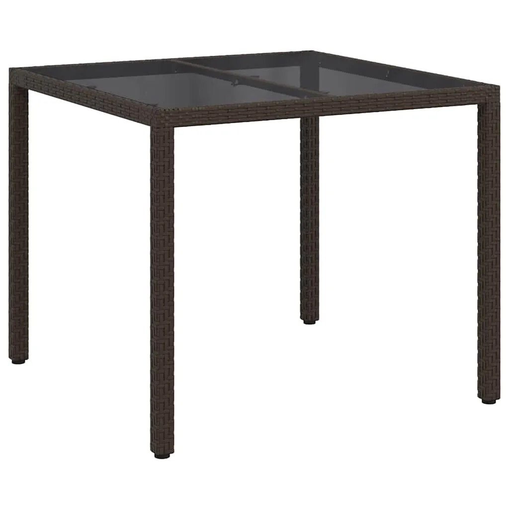 Garden Table Brown 90 x 90 x 75 cm Poly Rattan 362532 Garden Table Brown 90 x 90 x 75 cm Poly Rattan 362532