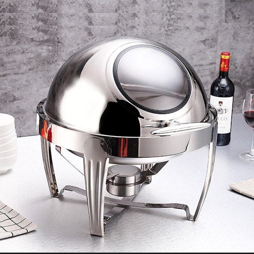 SOGA 4X 6.5L Stainless Steel Round Soup Tureen Bowl Station Roll Top Buffet Chafing Dish Catering Chafer Food Warmer Server SOGA 4X 6.5L Stainless Steel Round Soup Tureen Bowl Station Roll Top Buffet Chafing Dish Catering Chafer Food Warmer Server