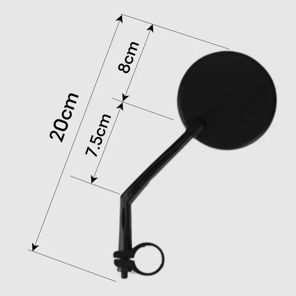 AKEZ One Pair Adjustable Round Bicycle Bike Scooter Rearview Mirror - Black