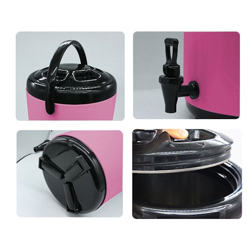 SOGA 8X 10L Stainless Steel Insulated Milk Tea Barrel Hot and Cold Beverage Dispenser Container with Faucet Pink SOGA 8X 10L Stainless Steel Insulated Milk Tea Barrel Hot and Cold Beverage Dispenser Container with Faucet Pink