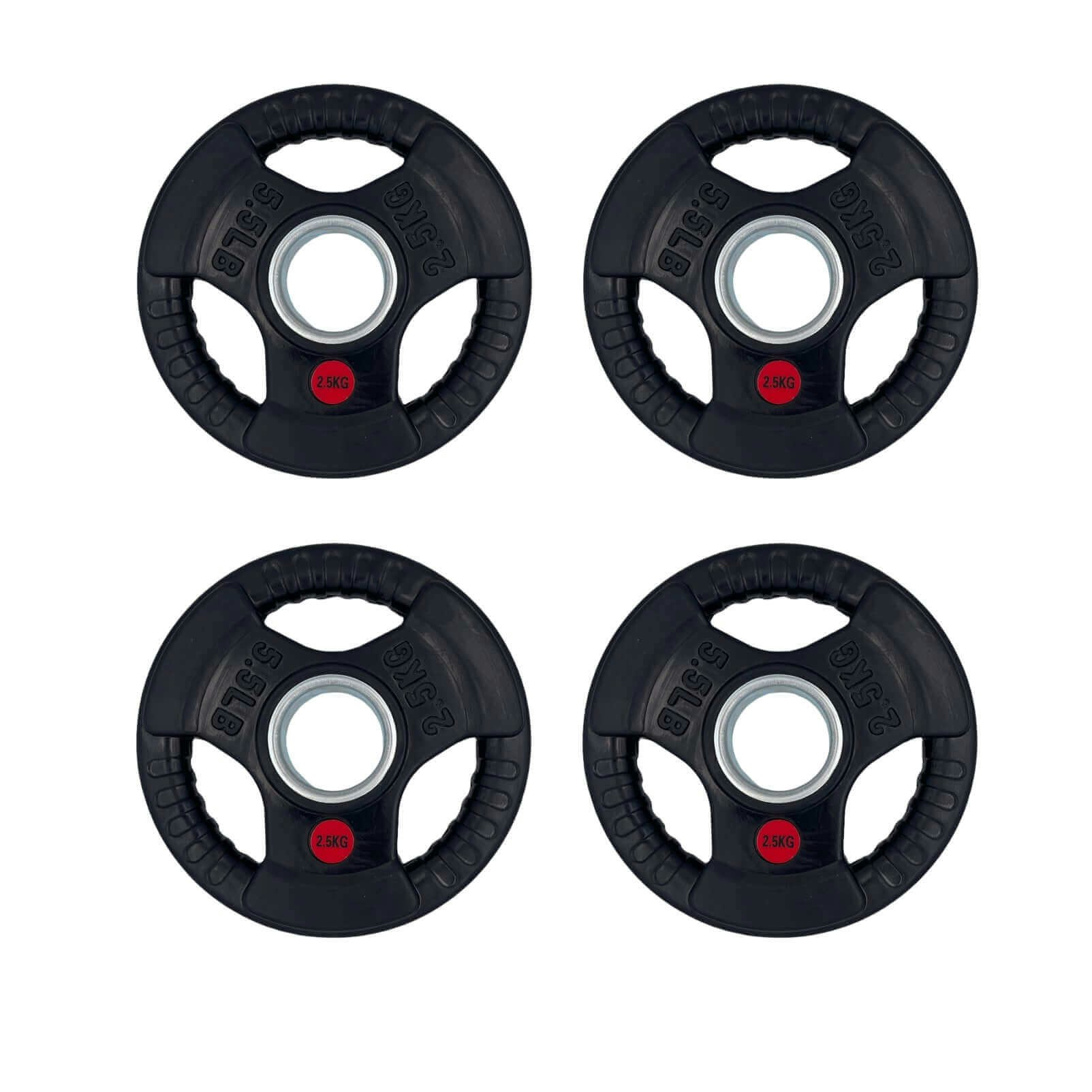 4 x 2.5kg Rubber Tri-grip Weight Plates Type-O