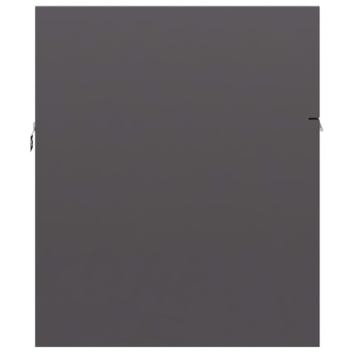 NNEVL 2 Piece Bathroom Furniture Set High Gloss Grey Chipboard NNEVL 2 Piece Bathroom Furniture Set High Gloss Grey Chipboard