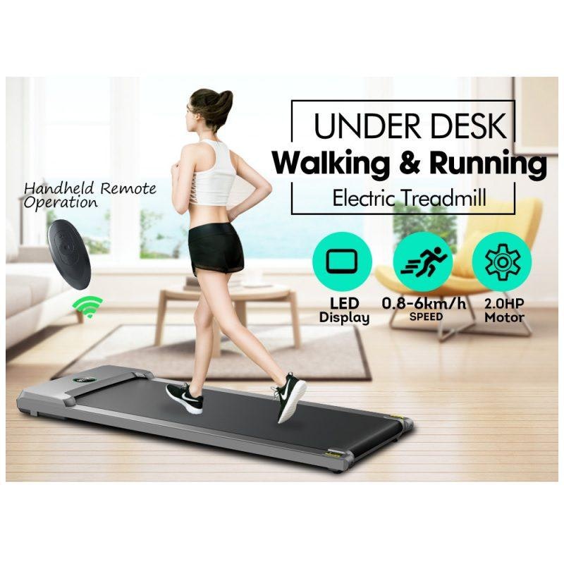 JMQ Fitness T100 2-in-1 Electric Treadmill Under Desk Home Office Exercise Walking Machine - Black