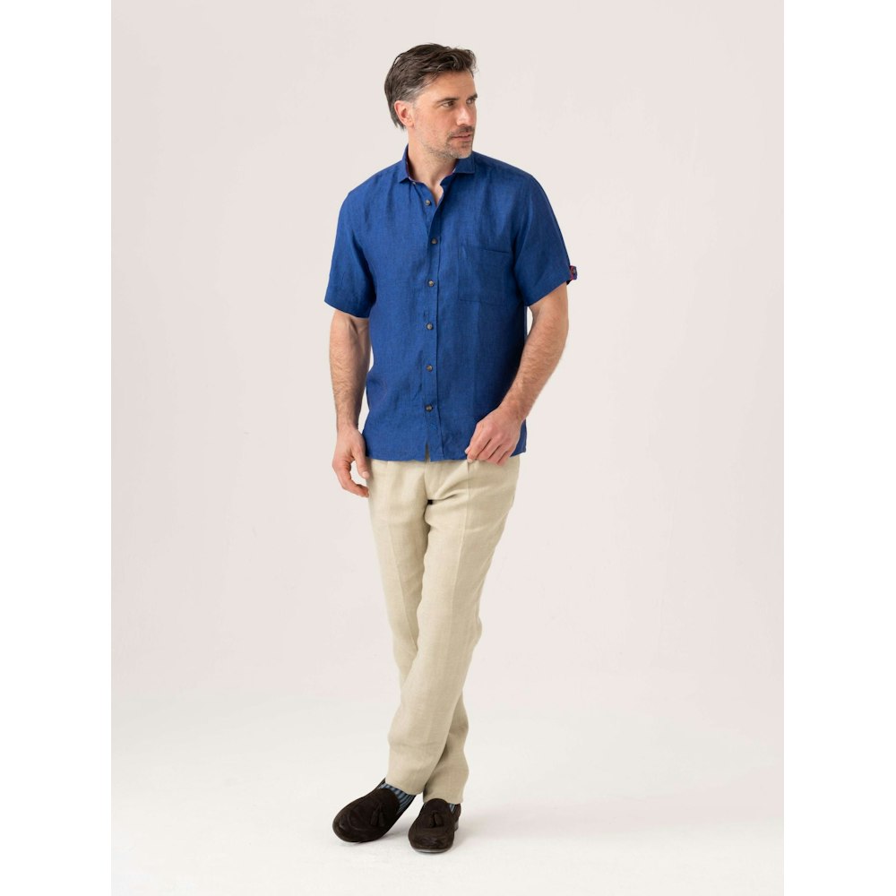 Koy Clothing Navy Short-sleeved Linen Shirt