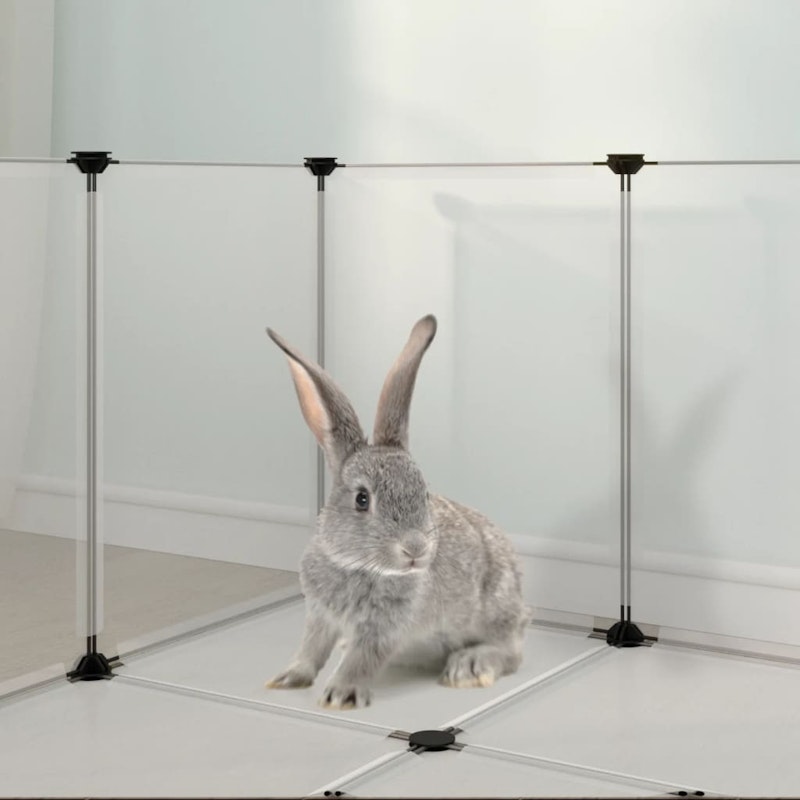 vidaXL Small Animal Cage Transparent 144x74x46.5 cm PP and Steel image number null