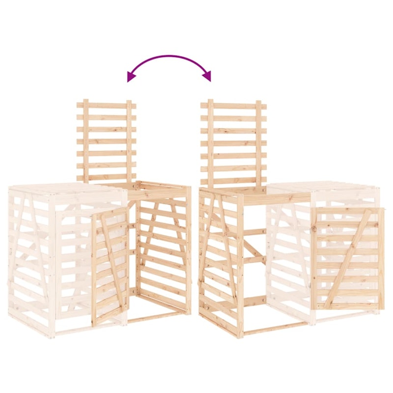 NNEVL Wheelie Bin Storage Extension Solid Wood Pine image number null