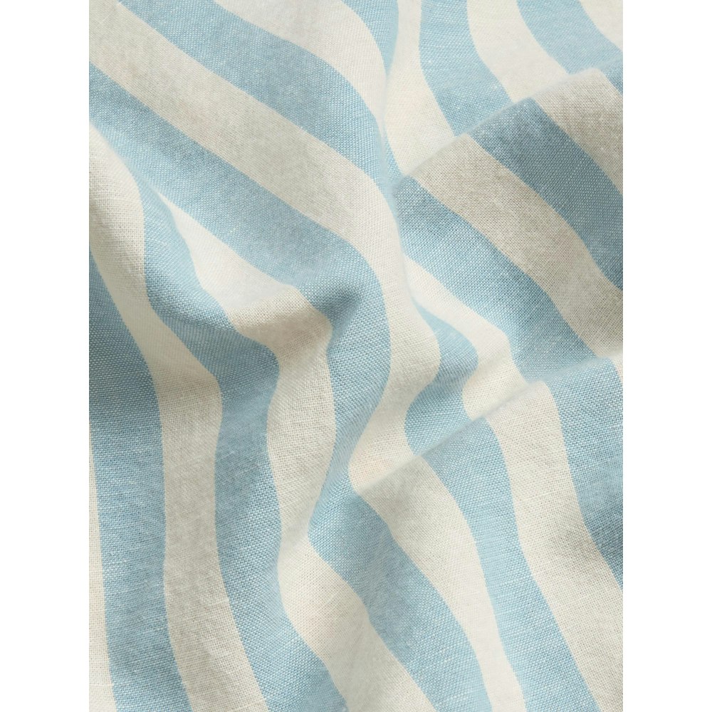 Piglet in Bed Coastal Blue Pembroke Stripe Linen Blend Duvet Cover