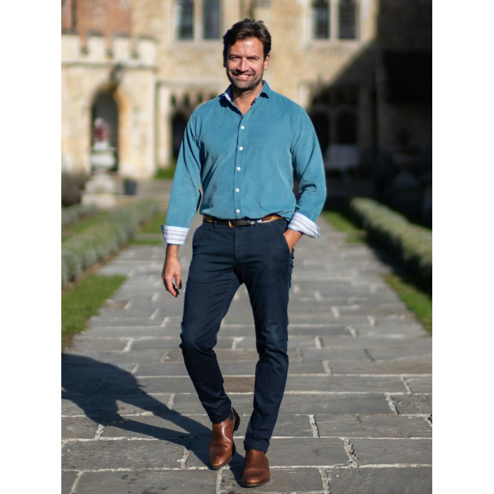 Koy Clothing Petrol Blue Cord Shirt