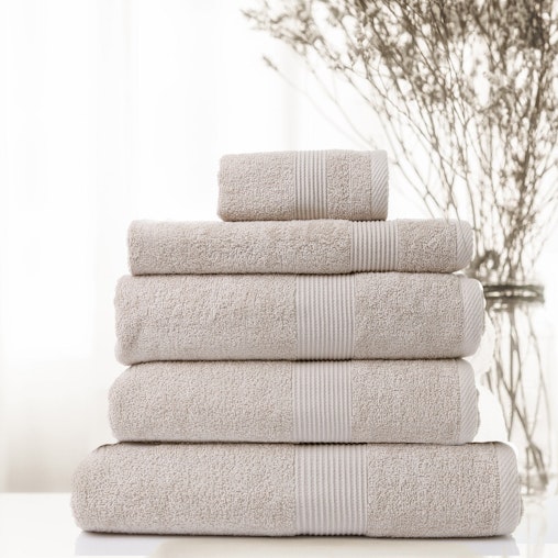 Royal Comfort 5 Piece Cotton Bamboo Towel Set 450GSM Luxurious Absorbent Plush || Colour: Beige image number null