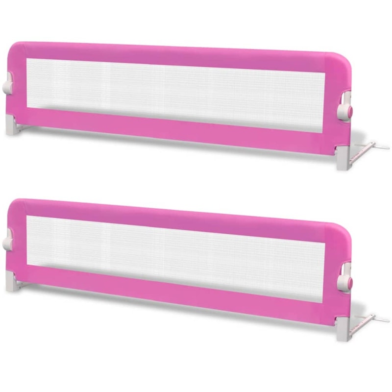 NNEVL Toddler Safety Bed Rail 2 pcs Pink 150x42 cm image number null