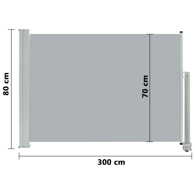 vidaXL Patio Retractable Side Awning 80x300 cm Grey image number null
