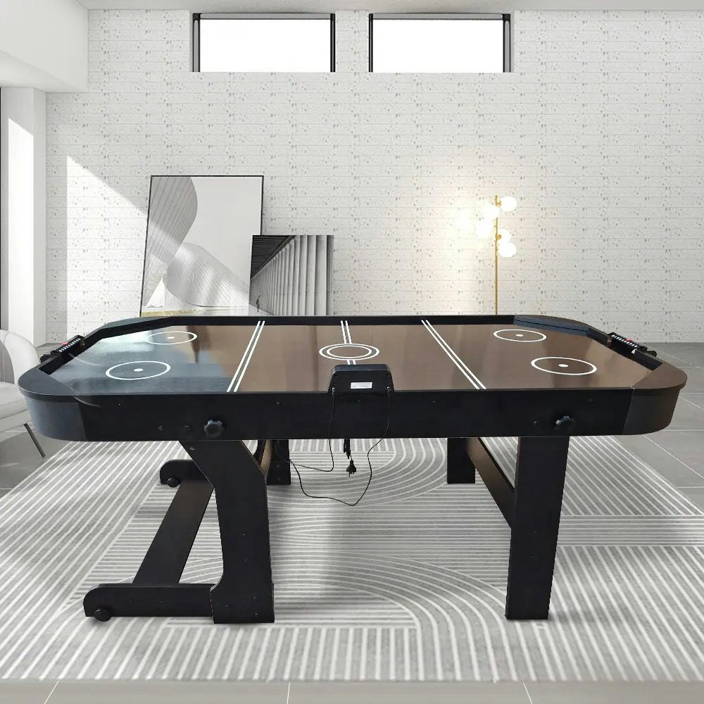 MACE 6FT Strong Foldable Air Hockey Table With Wheels - Black