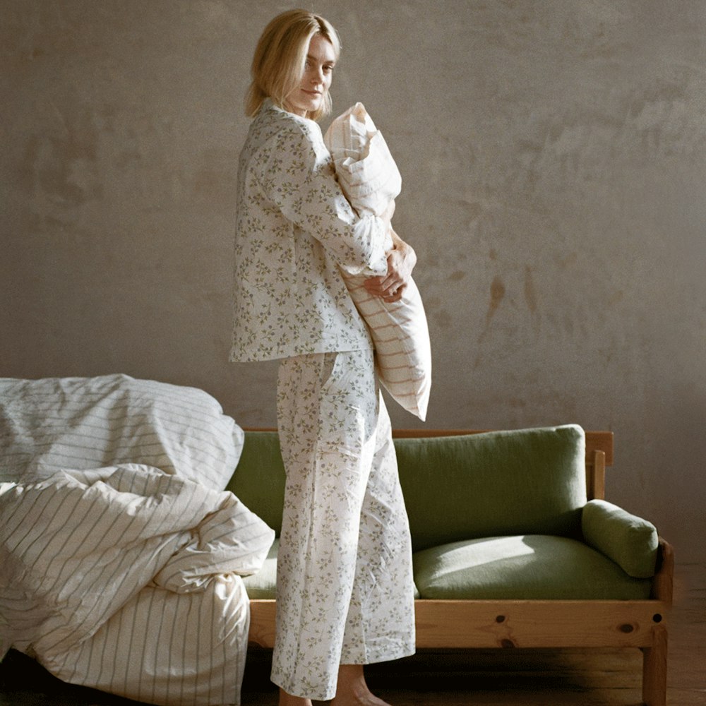 Piglet in Bed Spring Sprig Floral Cotton Pyjama Trouser Set