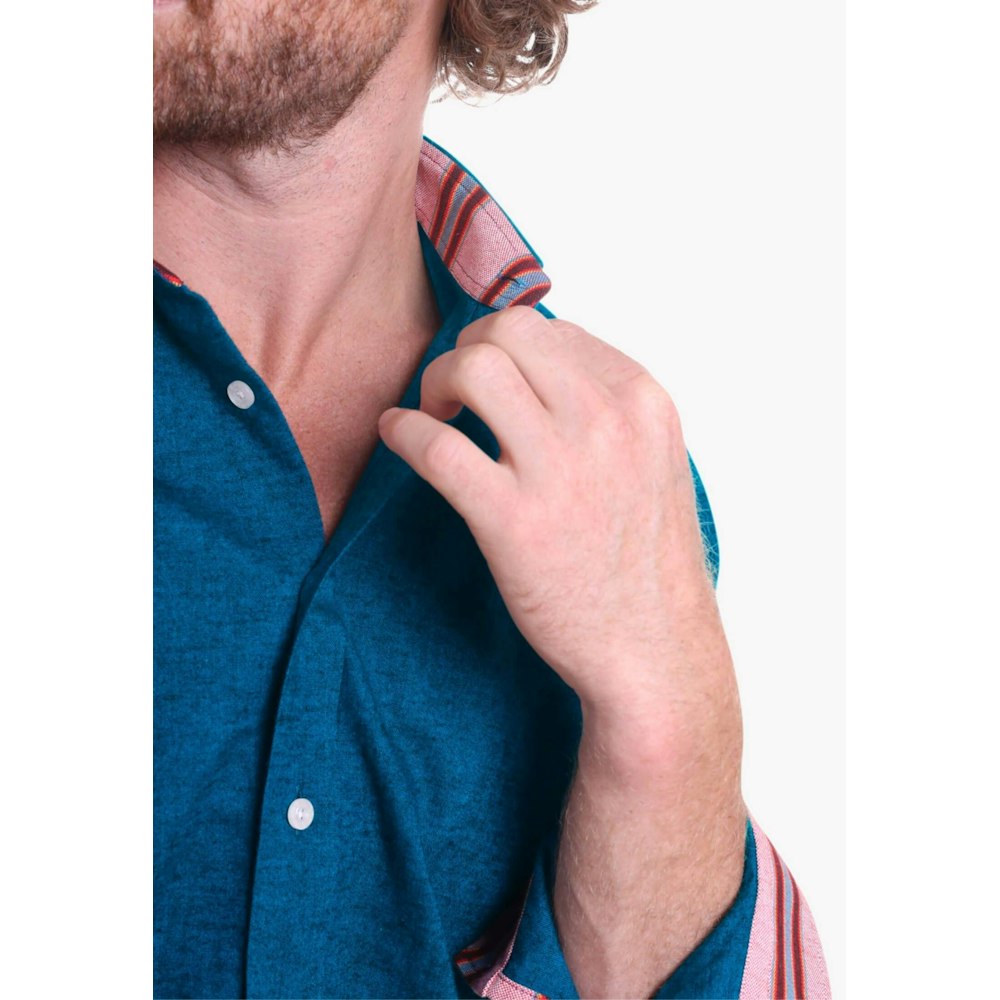 Koy Clothing navy cotton -  linen shirt - jiwe