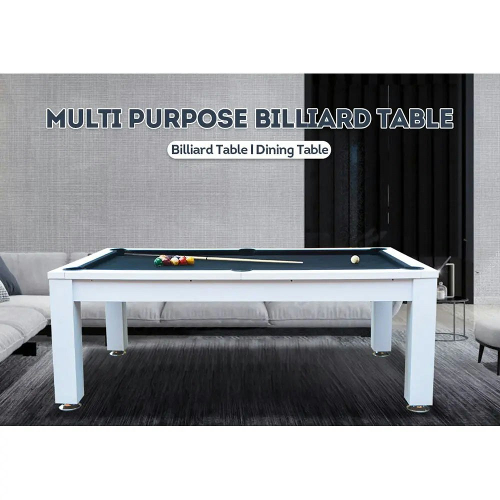 MACE 7FT Elegance Pool /Dining / Billiard Table Black Frame Red Felt with Top