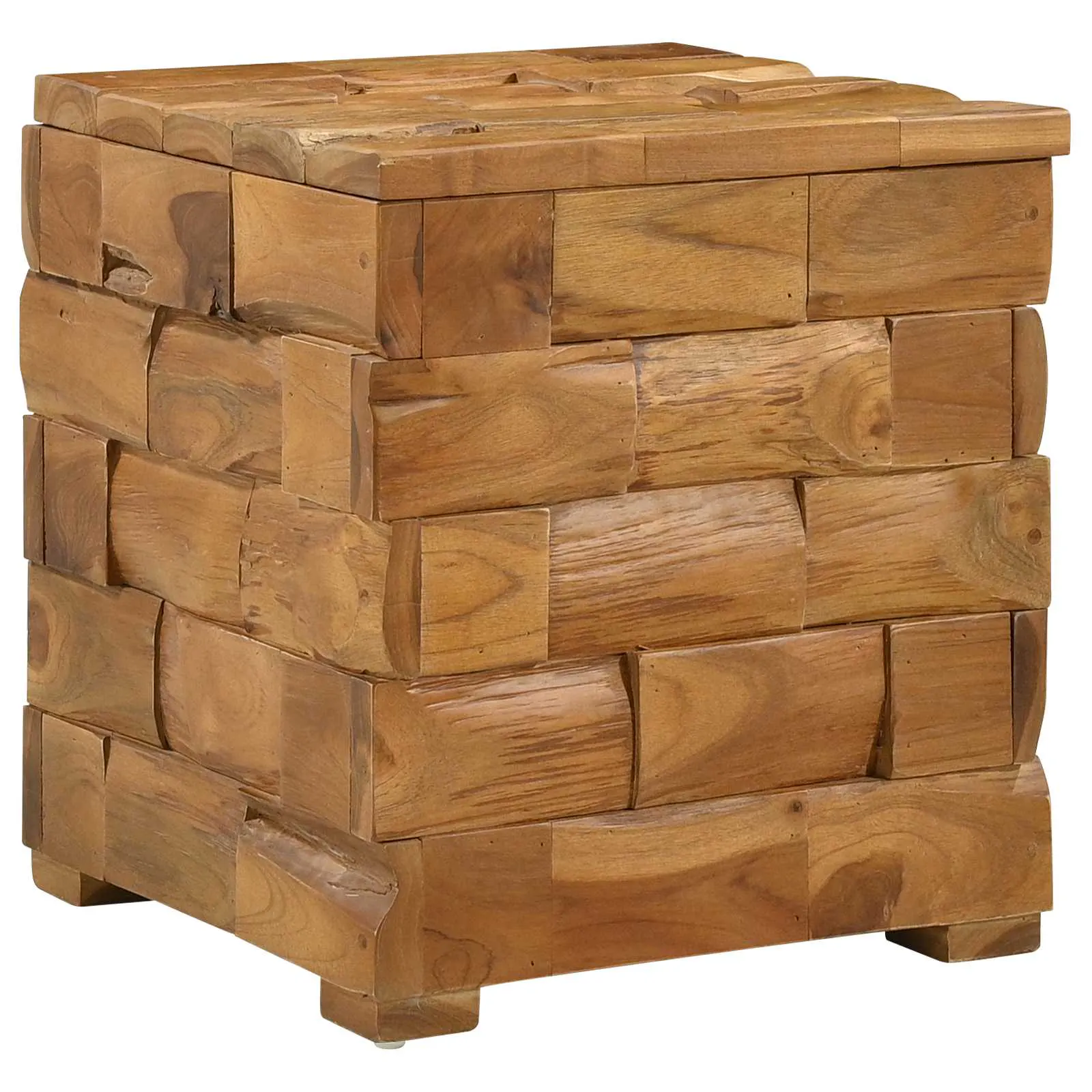 Storage Stool Brown 40 x 40 x 45 cm Solid Teak Wood 42015923 Storage Stool Brown 40 x 40 x 45 cm Solid Teak Wood 42015923