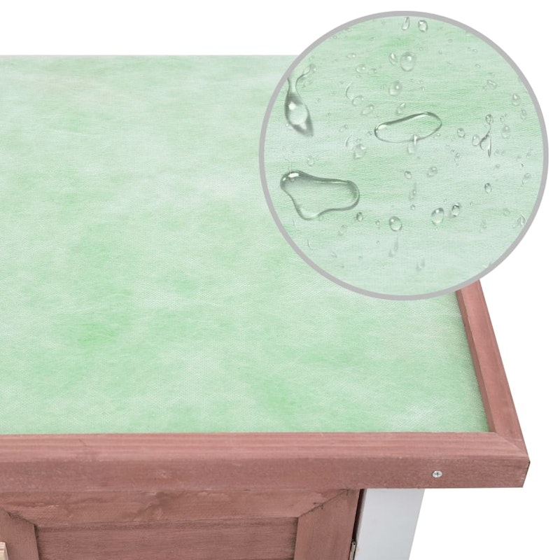 NNEVL Outdoor Rabbit Hutch 4 Doors Brown Wood image number null