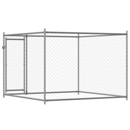 vidaXL Dog Cage with Door Grey 2x2x1.5 m Galvanised Steel vidaXL Dog Cage with Door Grey 2x2x1.5 m Galvanised Steel