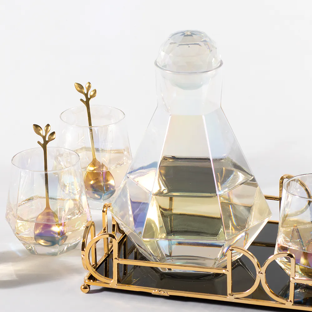 Iridescent Prism Decanter Set