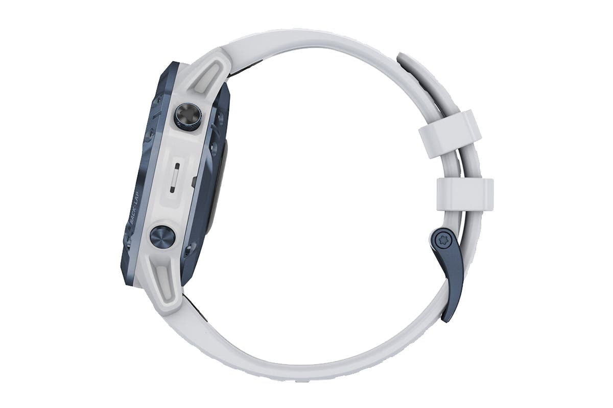 Garmin Fenix 6 Pro Solar (Mineral Blue with Whitestone Band) - International Model