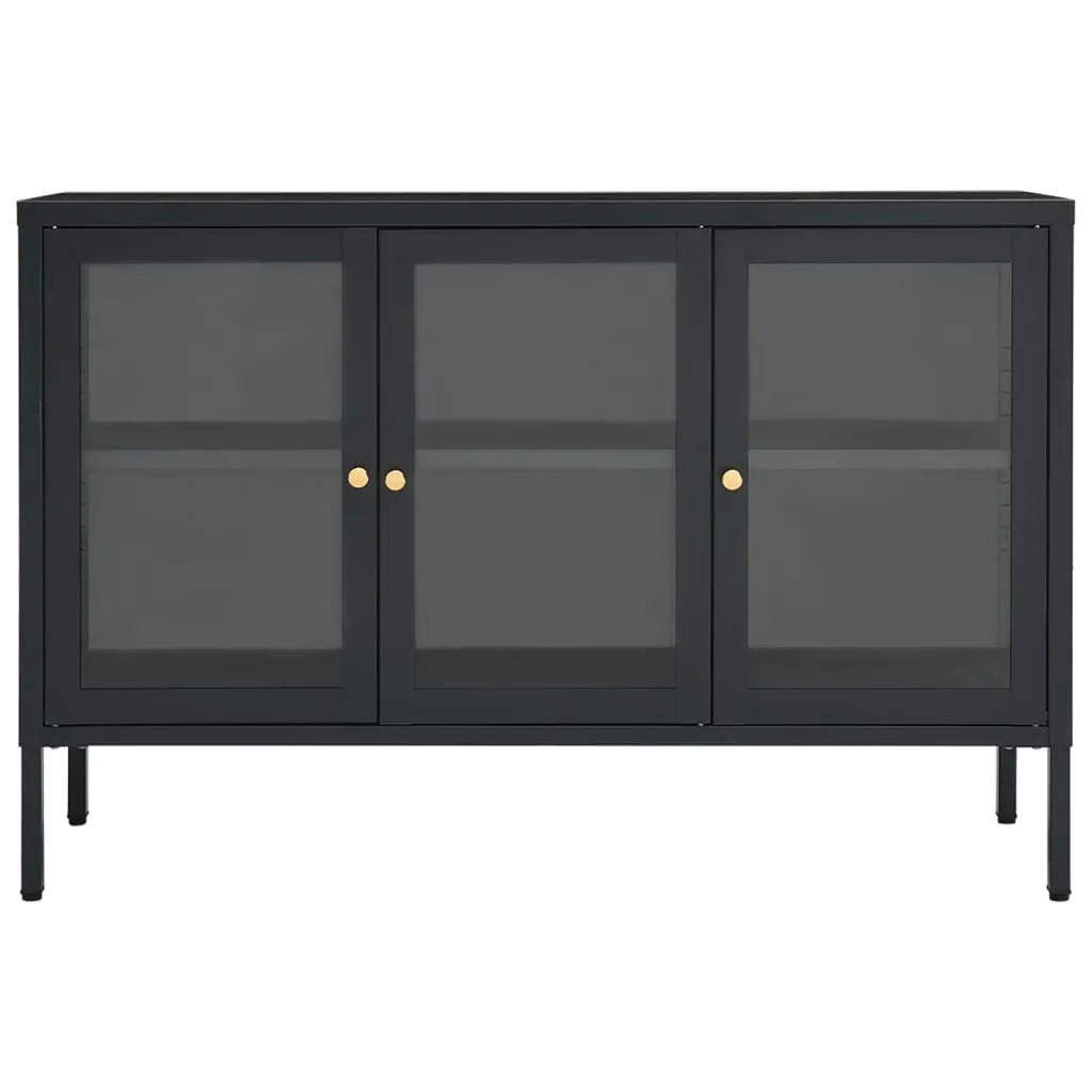 Sideboard Anthracite 105x35x70 cm Steel and Glass 336069