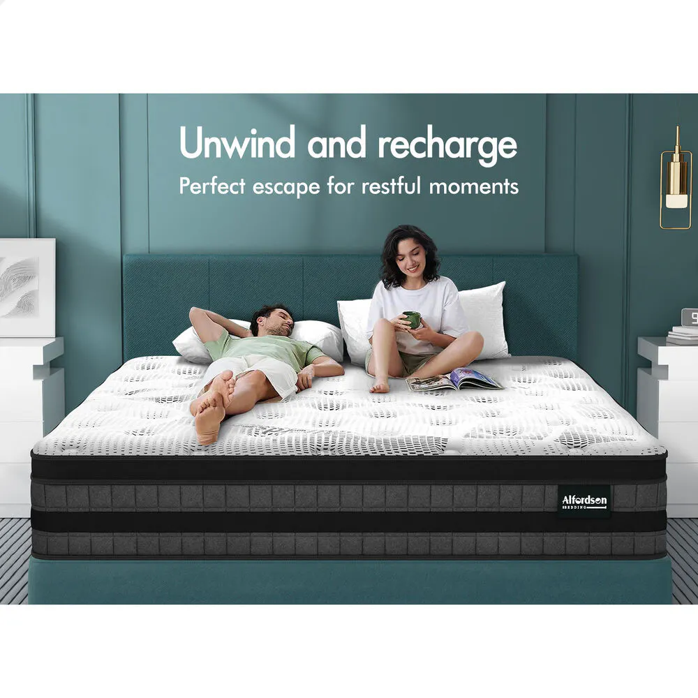 Alfordson Mattress Single Euro Top Bonnell Spring Medium Firm Bed 22CM Foam