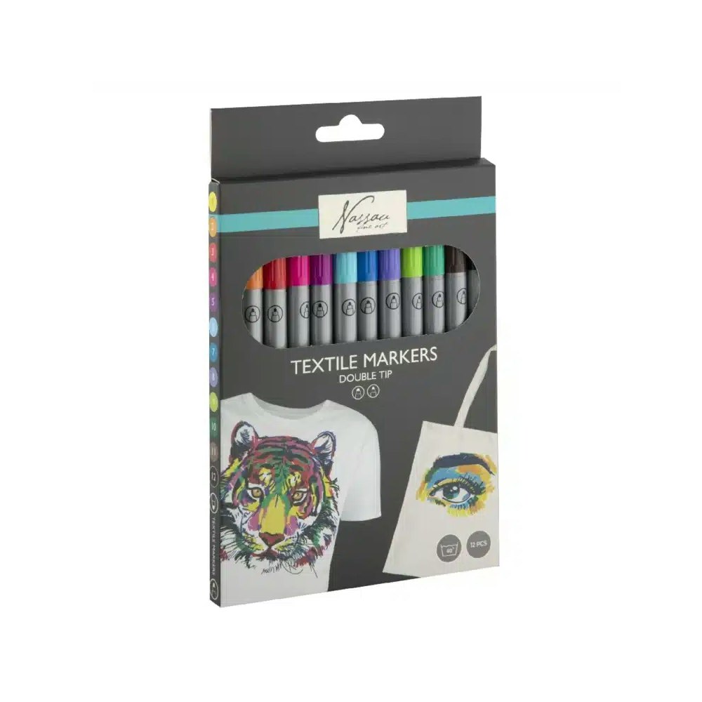 Totum Textile Dual Markers 12 Pcs. Asstd In Fc Windowbox