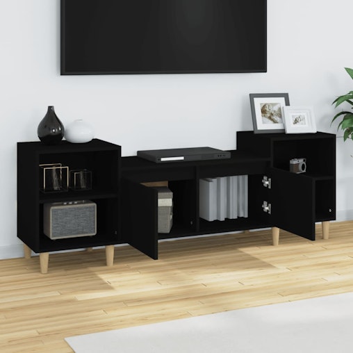 NNEVL TV Cabinet Black 160x35x55 cm Engineered Wood NNEVL TV Cabinet Black 160x35x55 cm Engineered Wood
