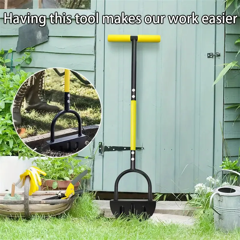 NNETM Full Steel Stand Up Garden Edger: Efficient Lawn Trimming with T Grip image number null