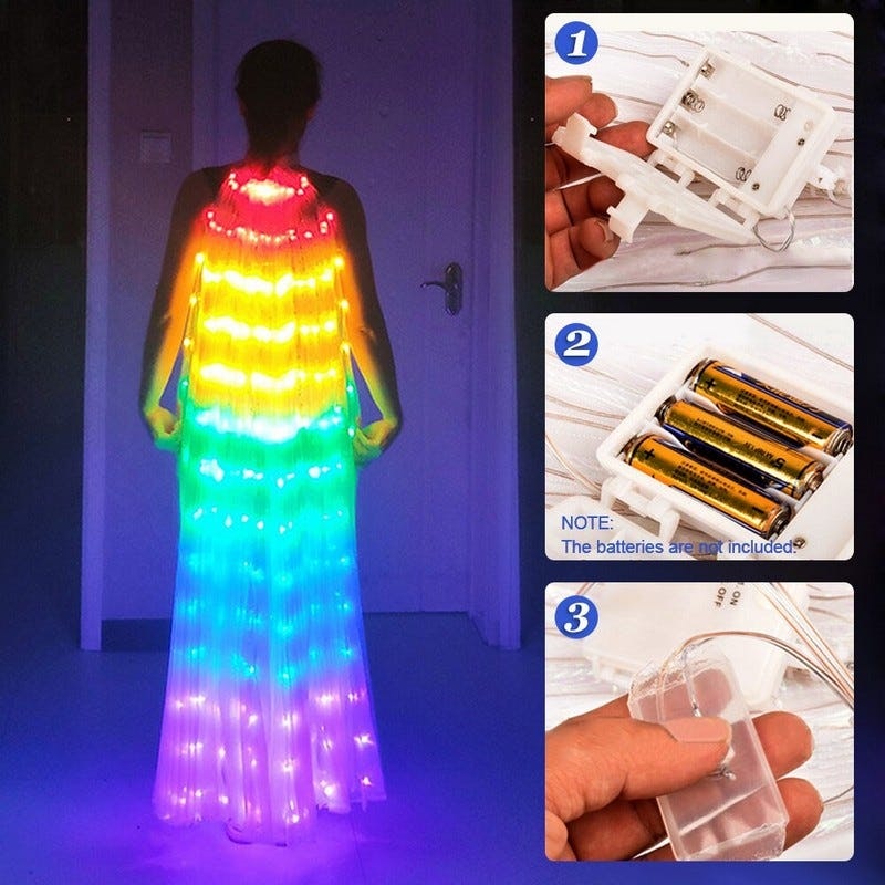 Light Up Rainbow LED Butterfly Wings