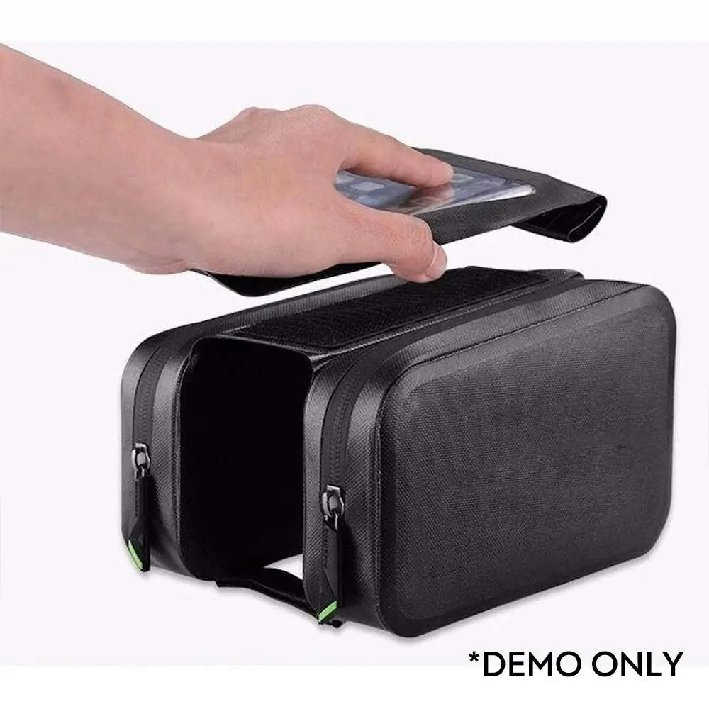 AKEZ Rainproof 6 Inches TPU Touch Screen Front Bicycle Bag - Black