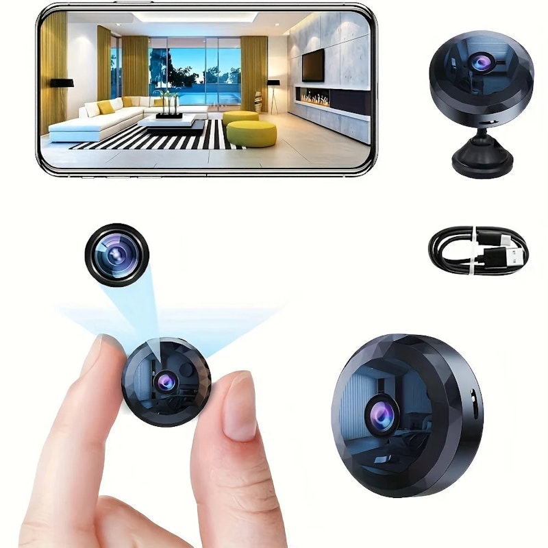 NNEOBA Mini WiFi Wireless Security Camera Night Vision (1080P HD) image number null