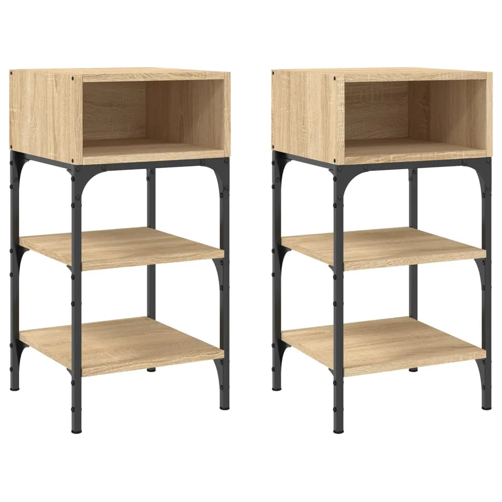 Bedside Tables 2 pcs Sonoma Oak 35x34.5x70 cm Engineered Wood 825886 Bedside Tables 2 pcs Sonoma Oak 35x34.5x70 cm Engineered Wood 825886
