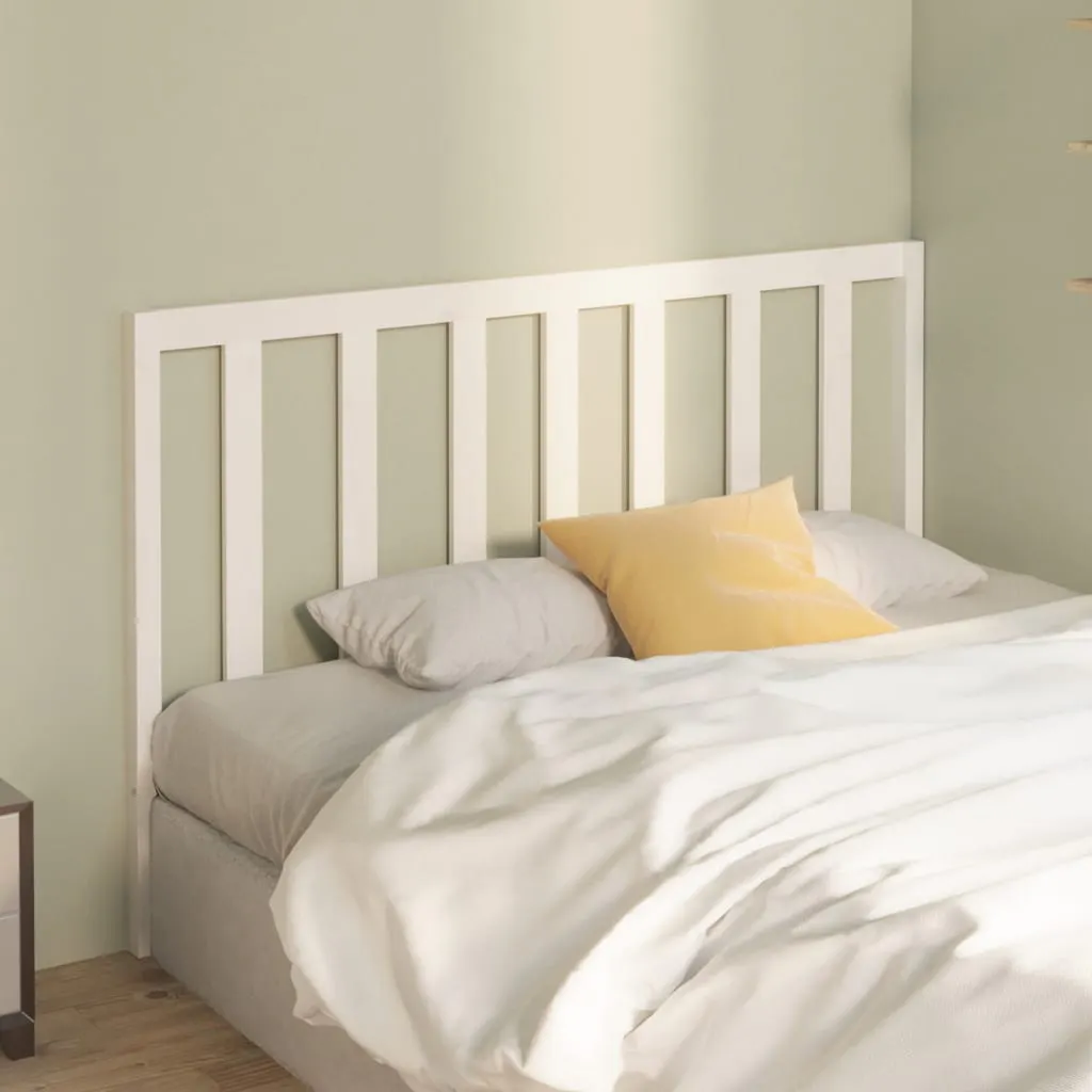 Bed Headboard White 141x4x100 cm Solid Wood Pine 817686