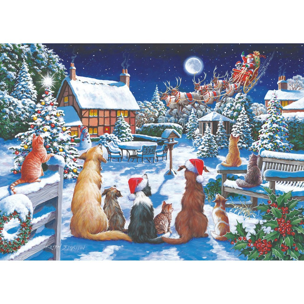 The House of Puzzles No.19 - Santa Paws Big 500 Piece Jigsaw Puzzle