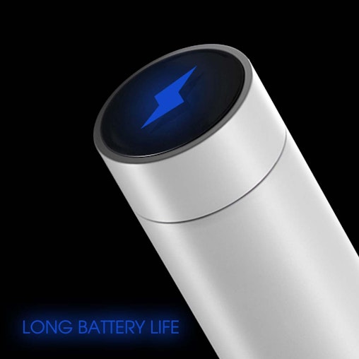 SOGA 2X 500ML Stainless Steel Smart LCD Thermometer Display Bottle Vacuum Flask Thermos White SOGA 2X 500ML Stainless Steel Smart LCD Thermometer Display Bottle Vacuum Flask Thermos White
